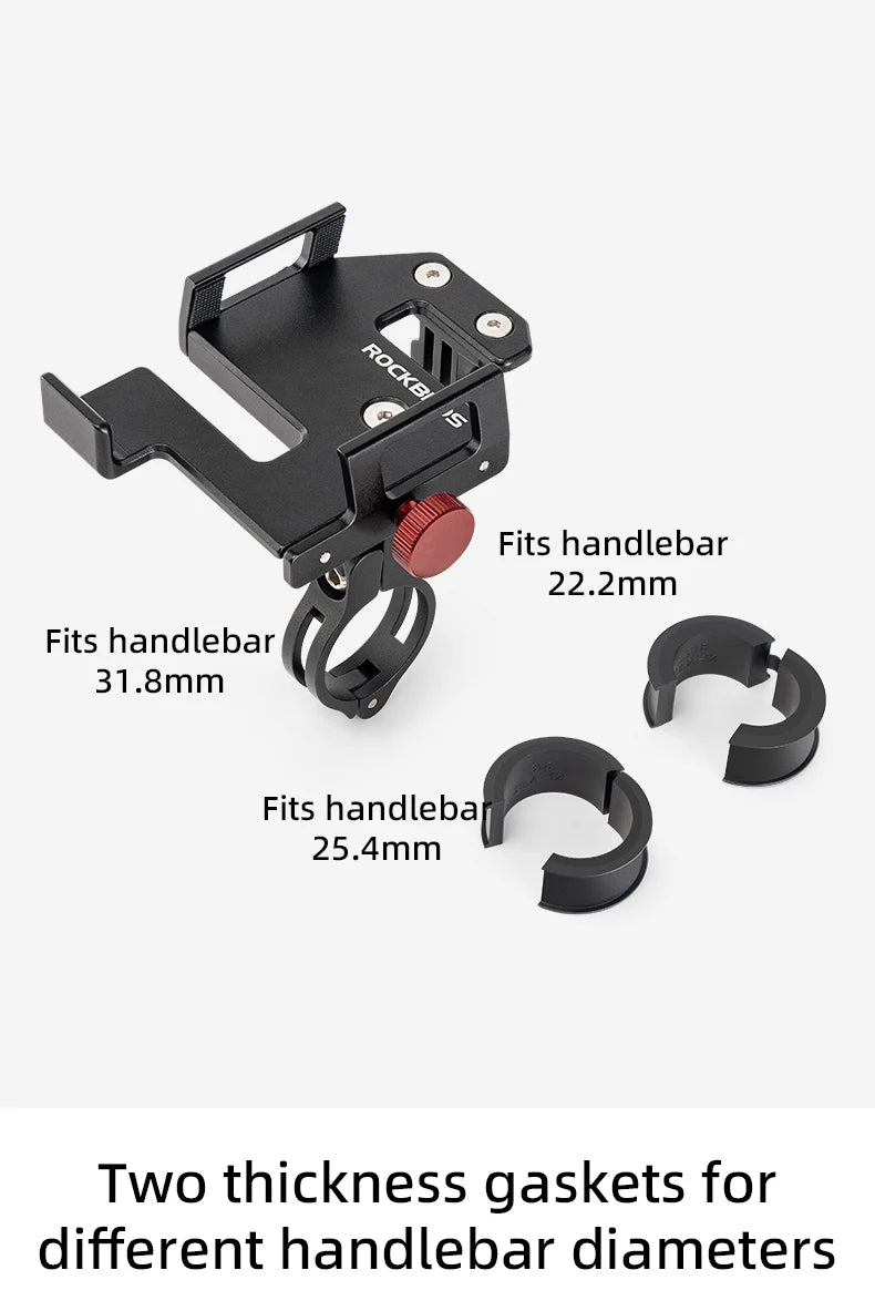 ROCKBROS Bike Phone Holder 360° View Bicycle Phone Holder for 4.7-7 inch Mobile Phone Moto Motorcycle Bracket Shockproof Bracket