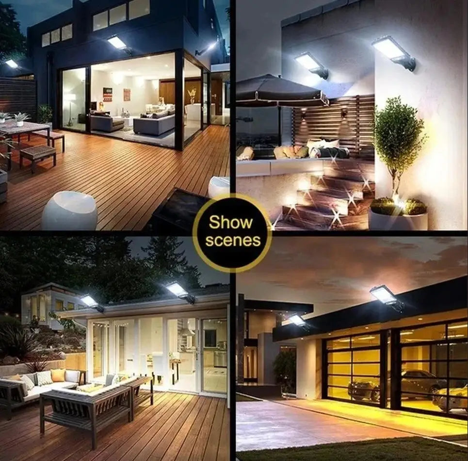 Solar Outdoor LED Wall Lamp with Motion Sensor and Remote, 3 Light Modes for Garden and Garage