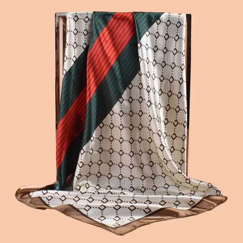 Women's Satin Square Scarf 35 inch, Multi-Use Headscarf, Hair Tie and Bag Accessory