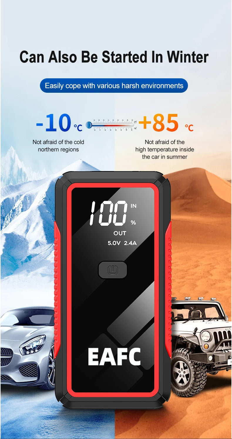 12V Car Jump Start 600A-2000A Car Battery Starter Booster Auto Starting Device Emergency Start Portable Power Bank