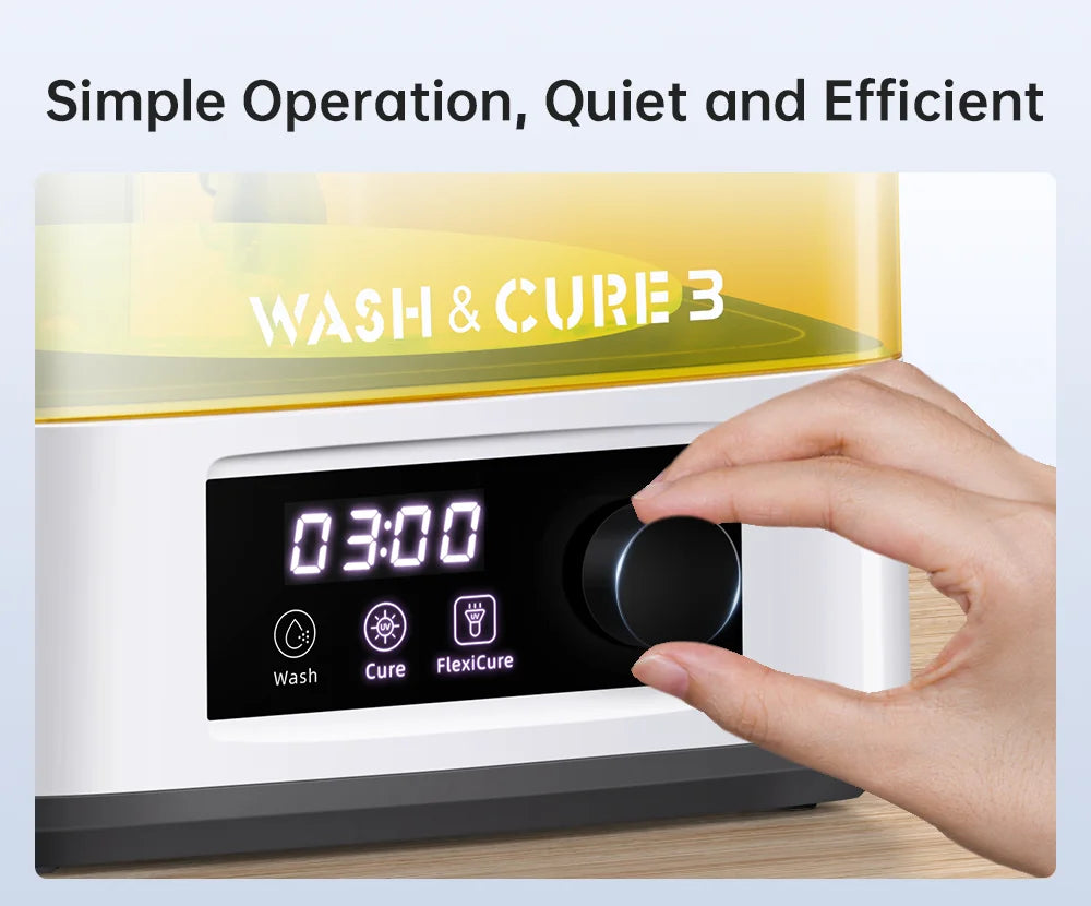 ANYCUBIC Wash & Cure 3 Curing Washing Machine For SLA LCD Resin 3D Printer For Photon Mono 4/4 Ultra Cleaning Size 165*100*165mm
