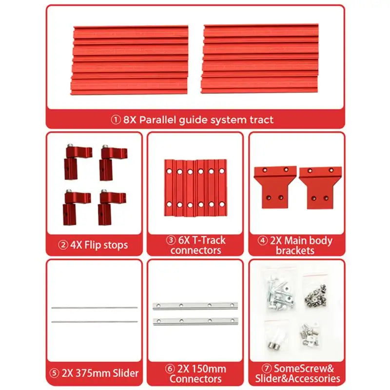 0-1200mm Woodworking Parallel Guide Rail System Engraving Machine Slotting Track Parallel Sliding Rail for Electric Circular Saw