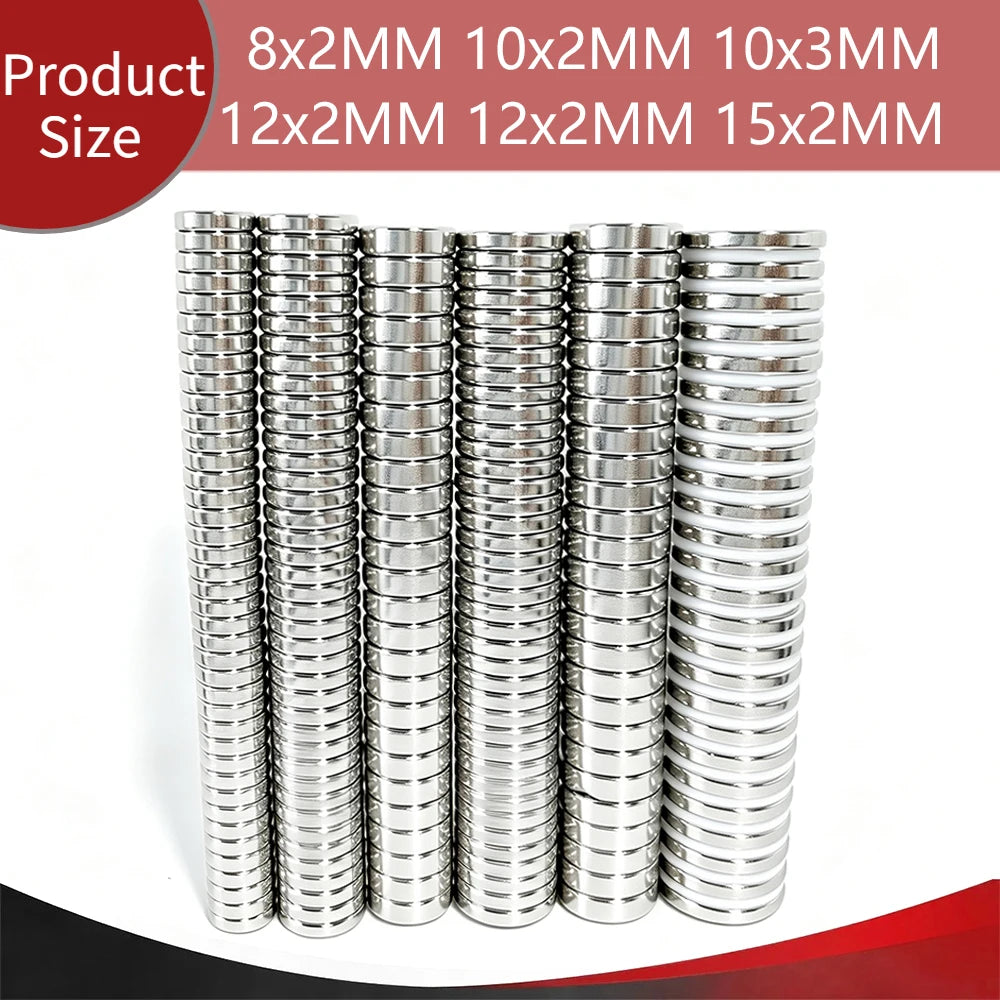 Round Disc Strong Magnets Silver Plated Magnets Tiny Circular Flat Magnets Assorted Sizes for DIY Crafts Model Making Fridge Office Scientific Experiment Household Handicraft Multi‑Scene Application