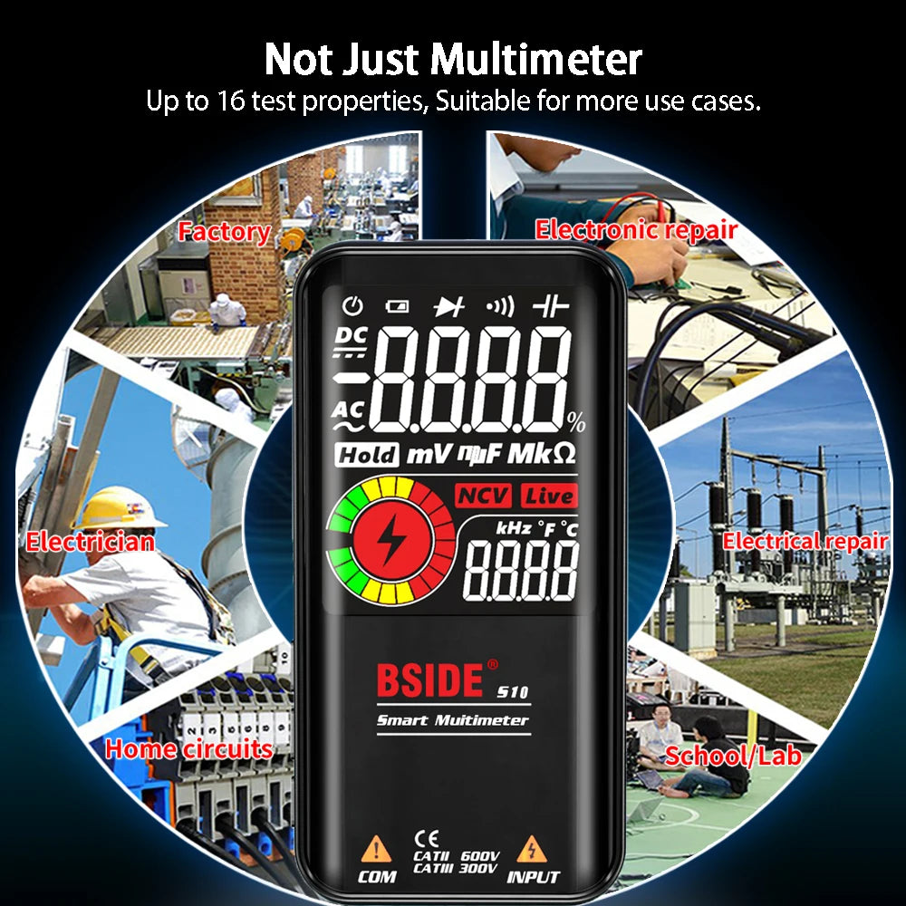 Smart Digital Multimeter S10 S11 Profesional 9999 Multitester DC AC Volt Capacitor Ohm Diode USB Recharge Electric Tester