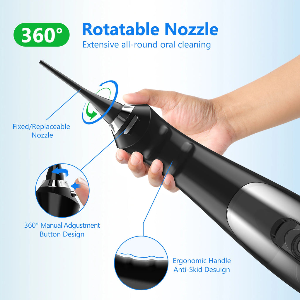Portable Cordless Water Flosser, 5-Mode Oral Irrigator with 230ml Tank and 5 Jet Tips