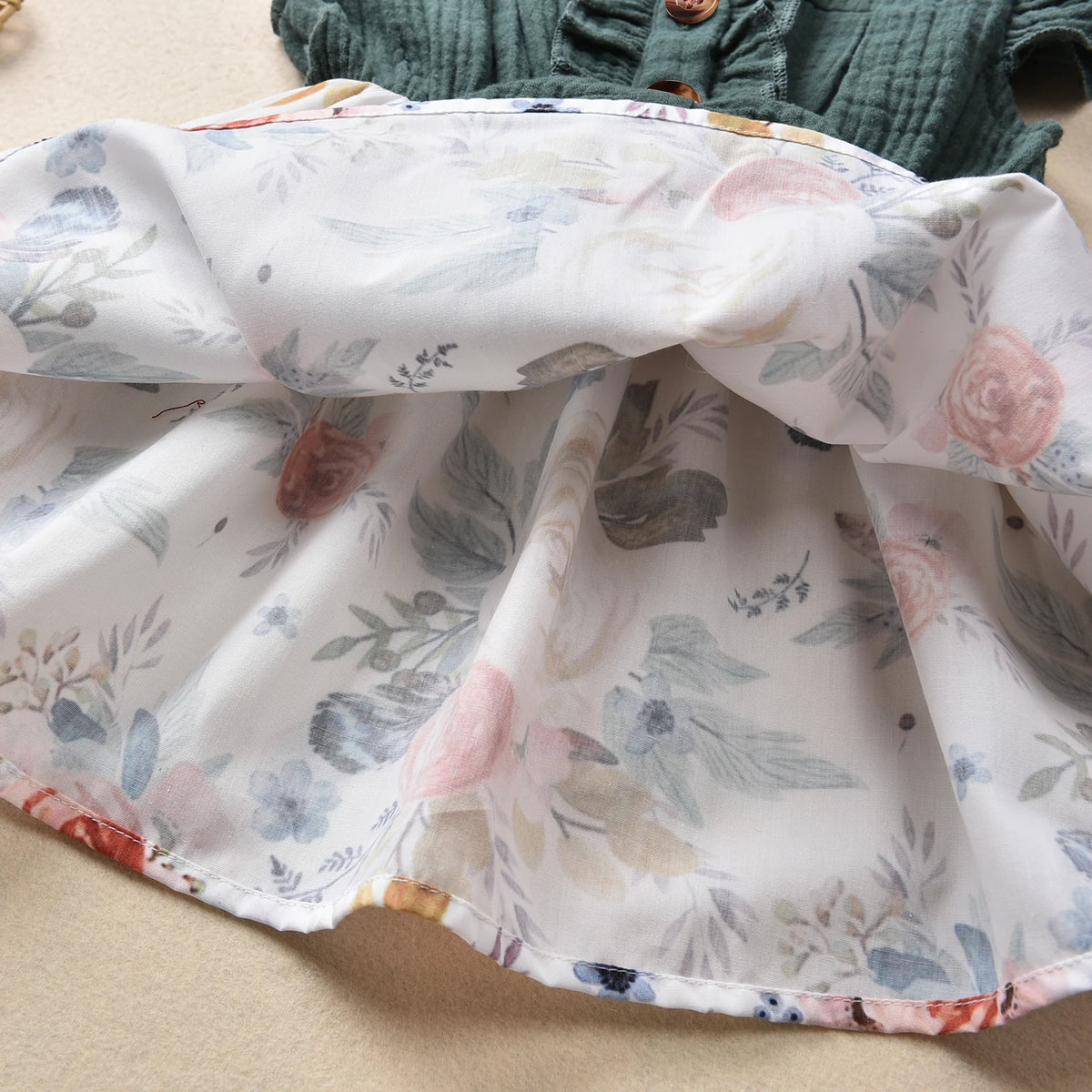 Toddler Girls Floral Bow Ruffle Sleeve A-Line Dress, Summer Dress 1-5 Years