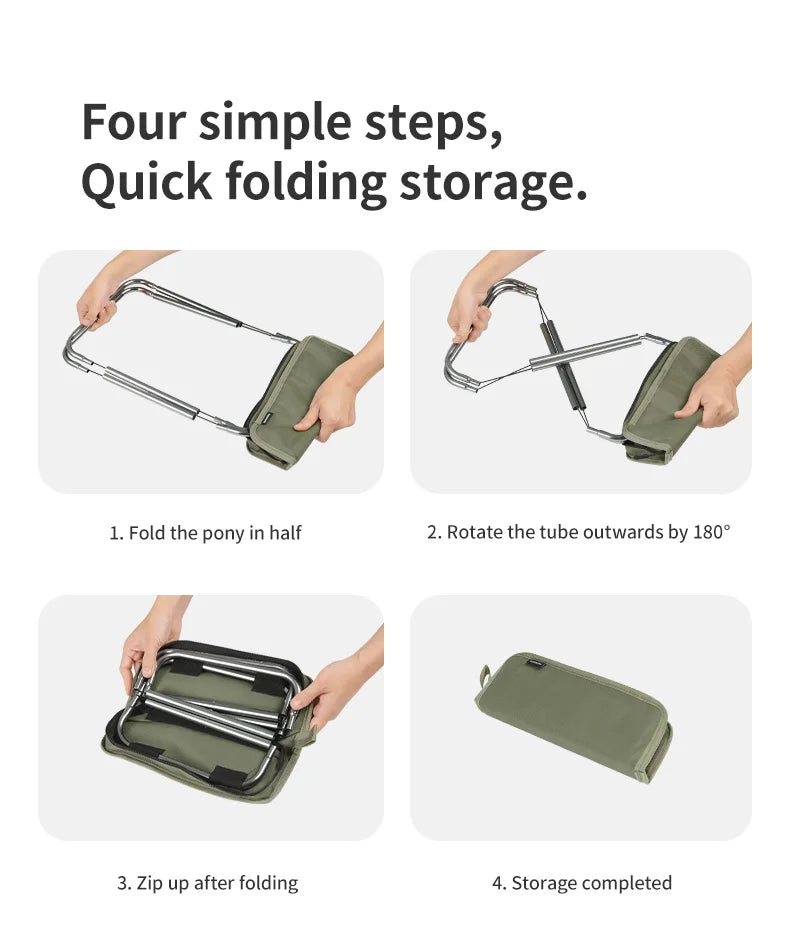 Naturehike Foldable Collapsible Backpack Portable Seat Stool Lightweight Mini Easy Carry Outdoor Travel Fishing Stool Picnic Stool