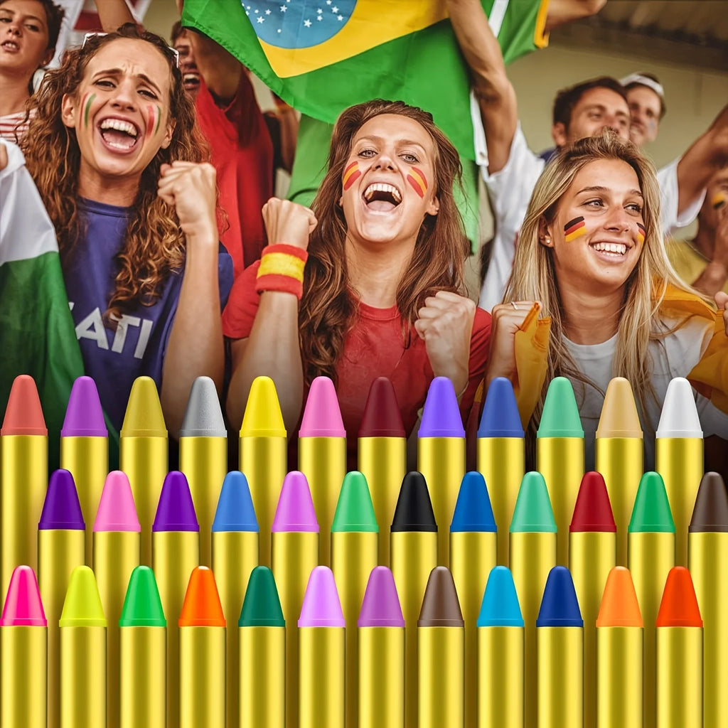 28/36pcs Face Paint Crayons Set Makeup Sticks,Non-Toxic Safe Face&Body Painting Art Crayons kit for Halloween,Cosplay,Mardi Gras