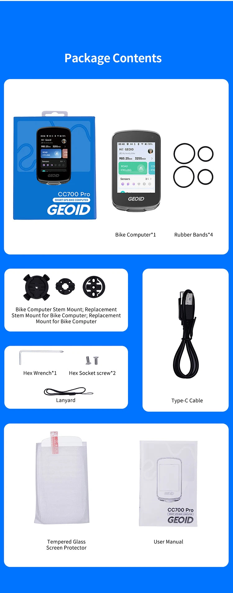 GEOID CC700 Pro 2.8" GPS Bike Computer