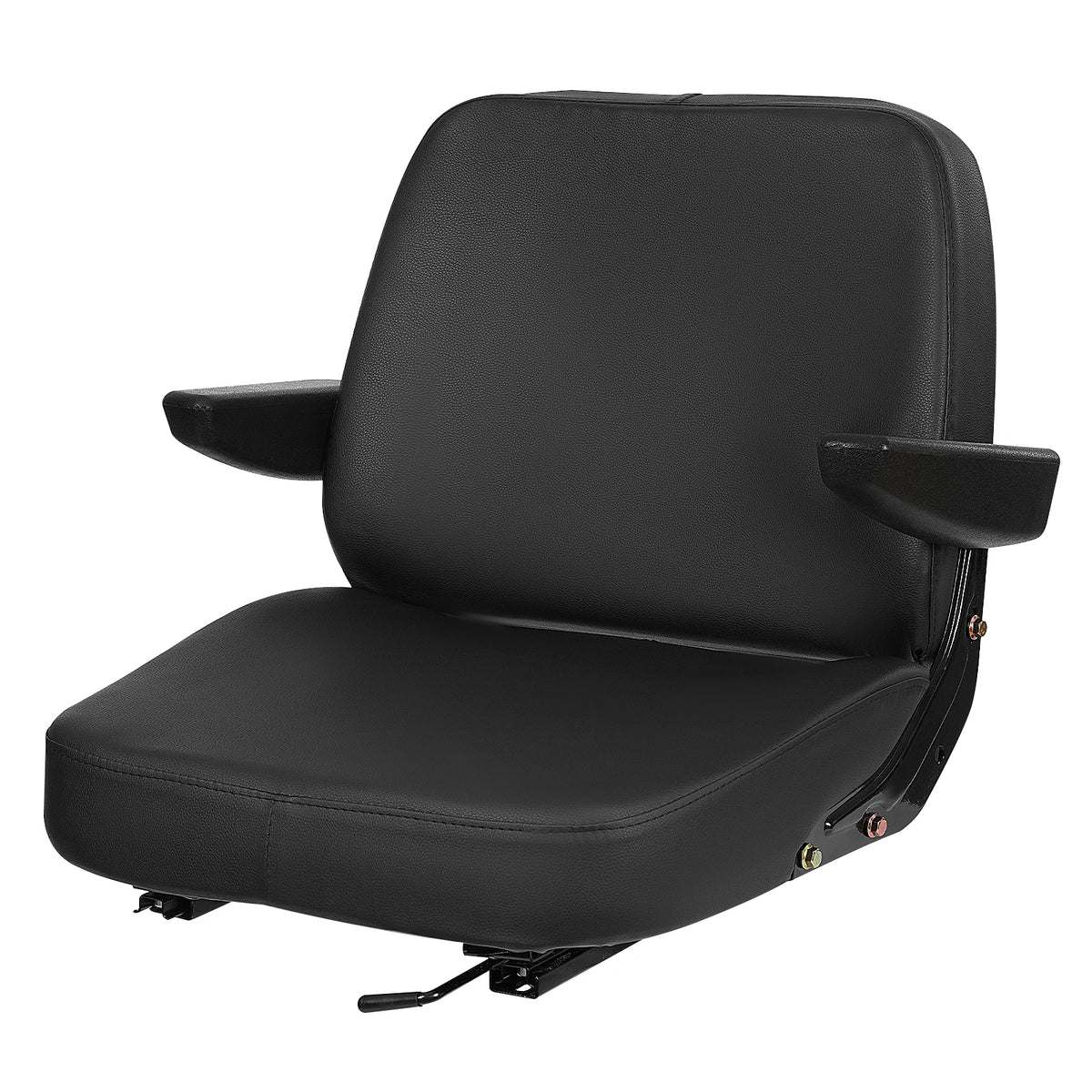 Forklift Seat with Armrest Universal Driver Side Tractor Seat Black Capacity 100kg Adjustable Bulldozer Lawnmower Seat