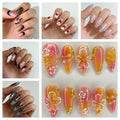 24Pcs Almond Press On Nails, Full Coverage False Nails (Random Style)