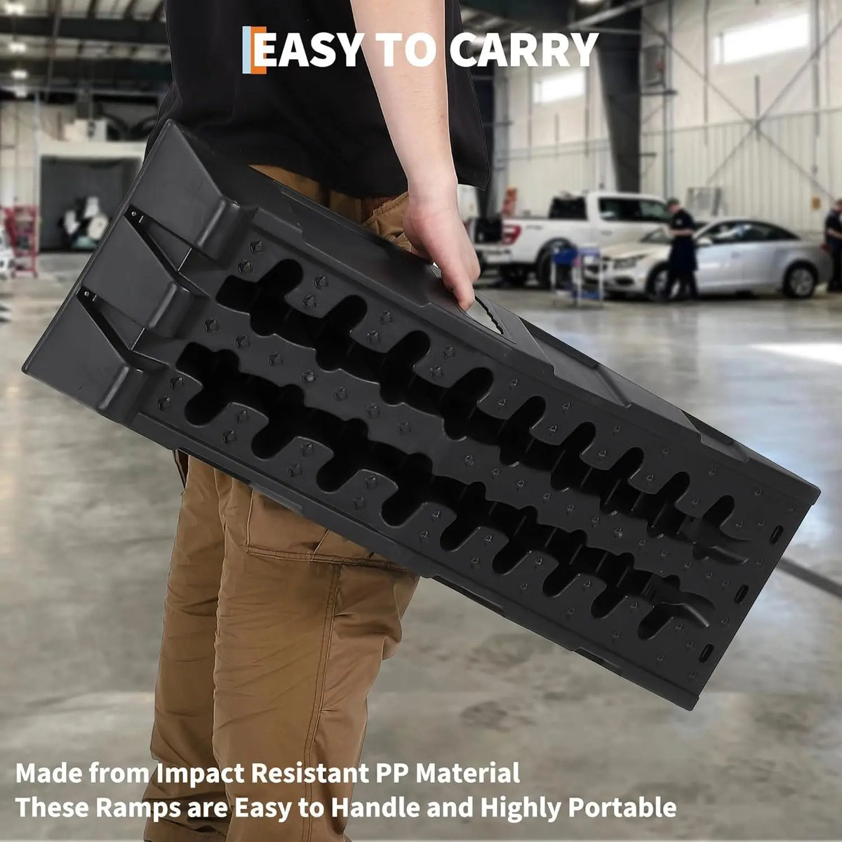 2Pcs Car Ramps for Oil Change, 12,000 LB(5 T) Capacity, Low Profile 6.25 in Lift Vehicle Service Ramps for Trucks, SUVs, Cars