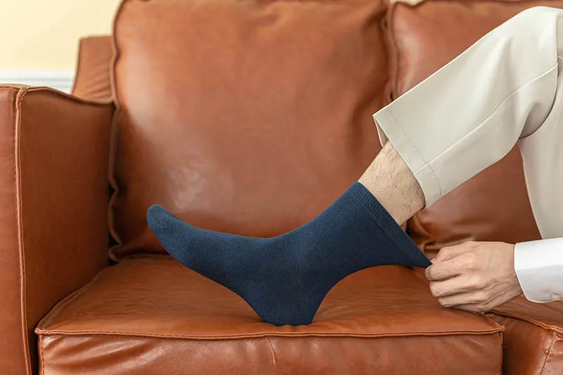 10-Pack Men's Cotton Dress Socks, Soft Breathable Business Crew Socks, US Size 6-10
