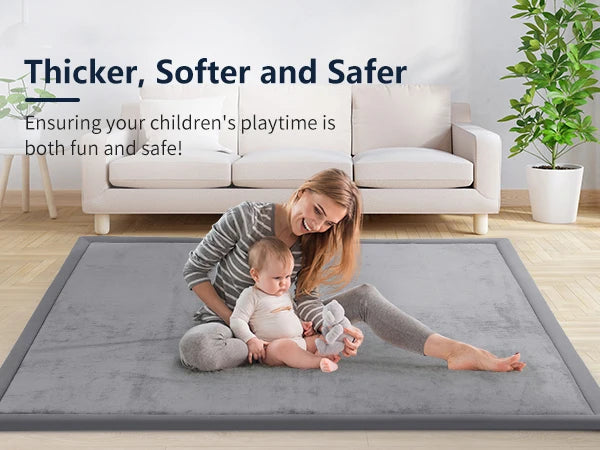 Carpet For Floor 2cm Thick Memory Foam Playpen Mat With Non-slip Bottom For Living Room Soft Velvet Minimalist Carpet Kids Rugs