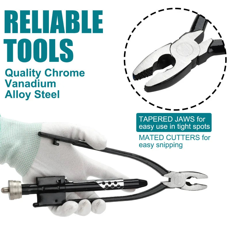 6/9 Inch Safety Wire Pliers with 50ft Safety Wire Heavy Duty Wire Twisting Tool for Aircraft Hinery Vehicles, Preventing Hardware Loosening, Safety Wire Twisting, Heavy Duty Pliers, Durable Build Quality, Reliable Performance