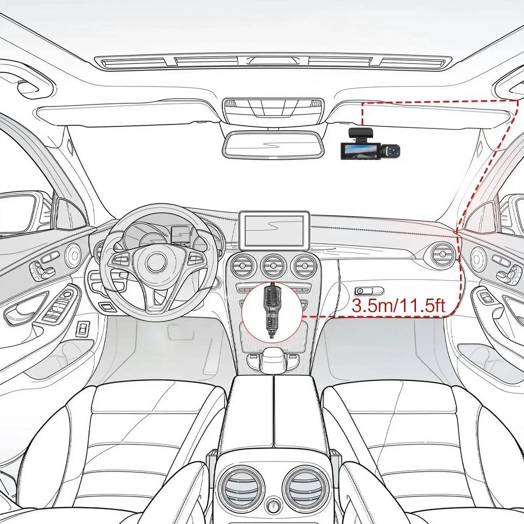 1080P HD Front and Rear Dash Camera for Car Driving Recorder with IR Night Vision G Sensor 3 1 6 Inch IPS Screen 150 Degree Wide Angle Dual Lens Car DVR for Seamless Loop Recording and Parking Guard Safety Shield