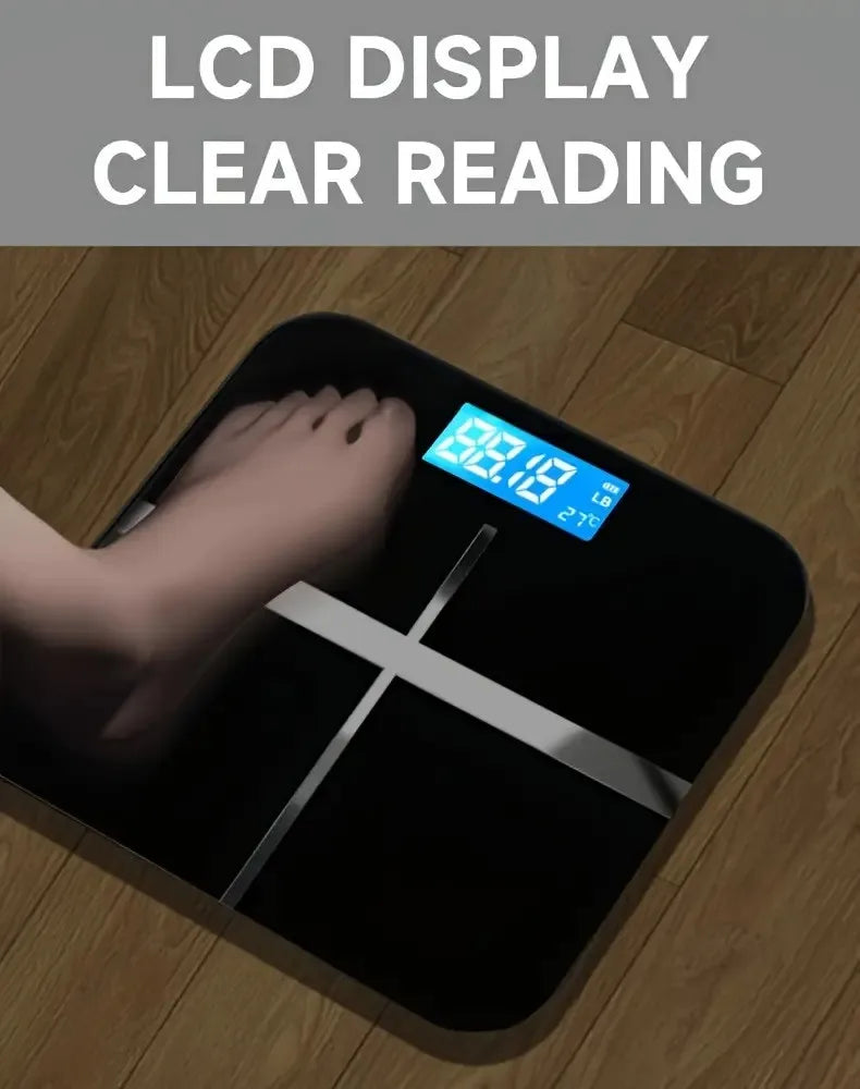 ZNLYRION Digital Bathroom Scale 180kg 396lb Electronic Body Weight Scale with LCD Display Tempered Glass Platform High Precision Sensor Household Personal Health Scale for Bathroom Gym