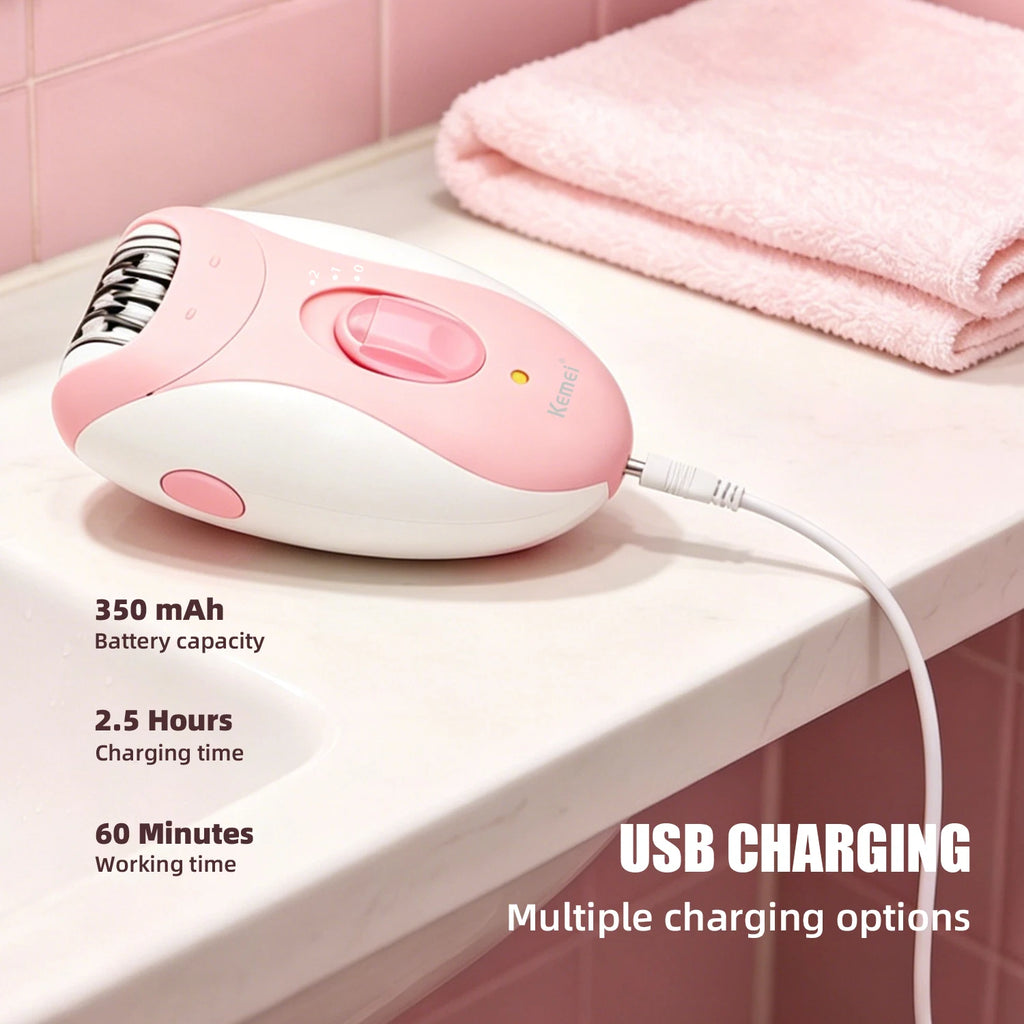 Women Epilator Electric Hair Removal Facial Hair Remover Underarms Rechargeable Body Lady Bikini Legs Arms Armpit