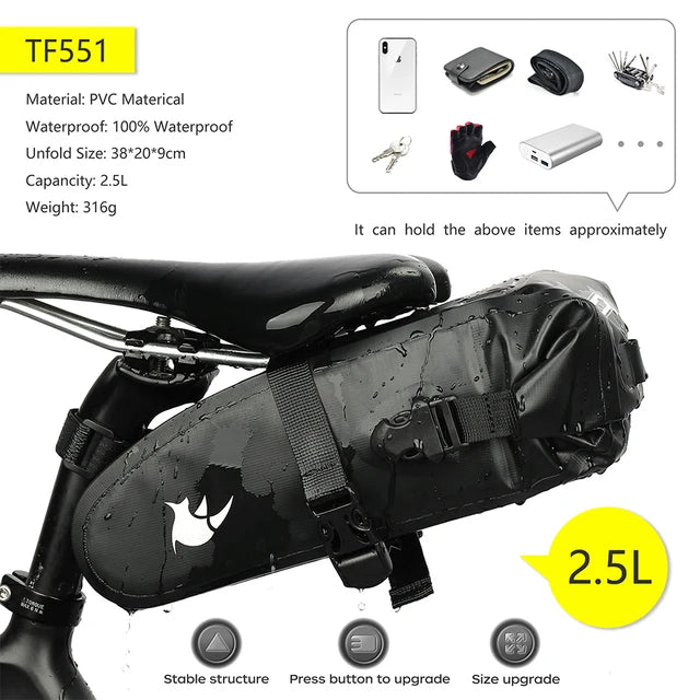 Bicycle Bag 5L-13L Full Waterproof Road Mountain Bike Cycling Rear Rack Bag Luggage Pannier Bike Saddle Accessories