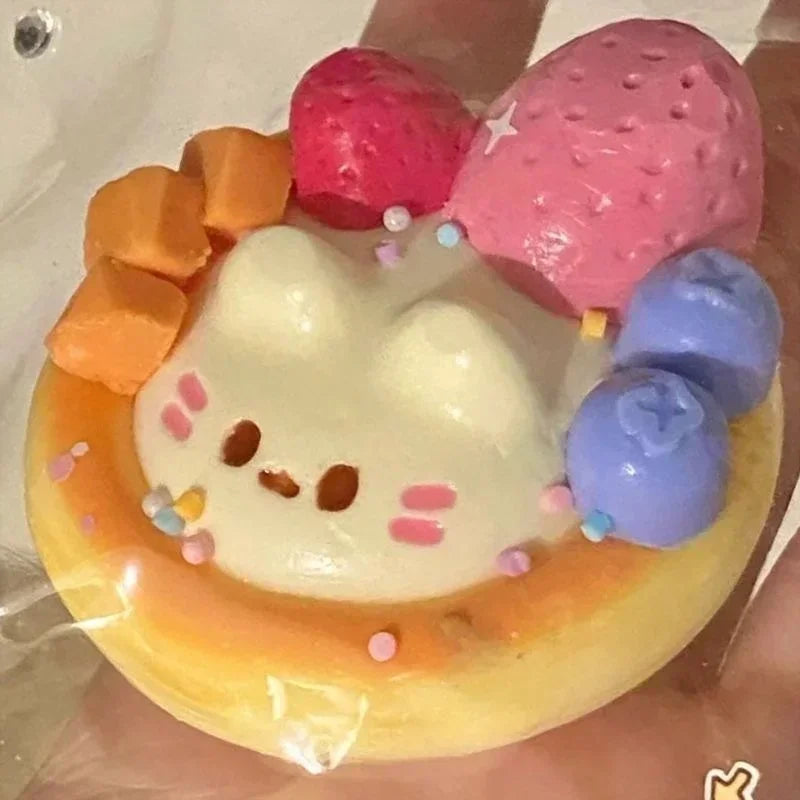 Kawaii Fruit Dessert Squishy Toy, Slow Rising Squeeze Stress Relief, Cute Bunny Cream Cake Fidget