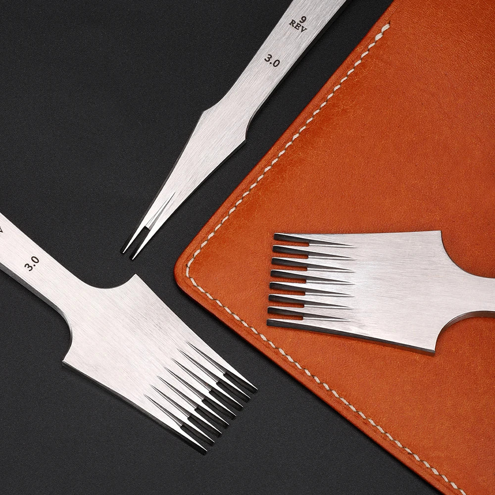 WUTA 1pc High Quality Sharp Leather Chisel French Style Pricking Iron Die-steel Leather Punching Tool Polish-2.7/3.0/3.38/3.85mm