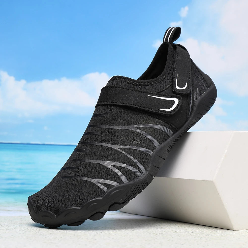 Men's Quick-Dry Water Shoes, Lightweight Barefoot Beach and Wading Sneakers