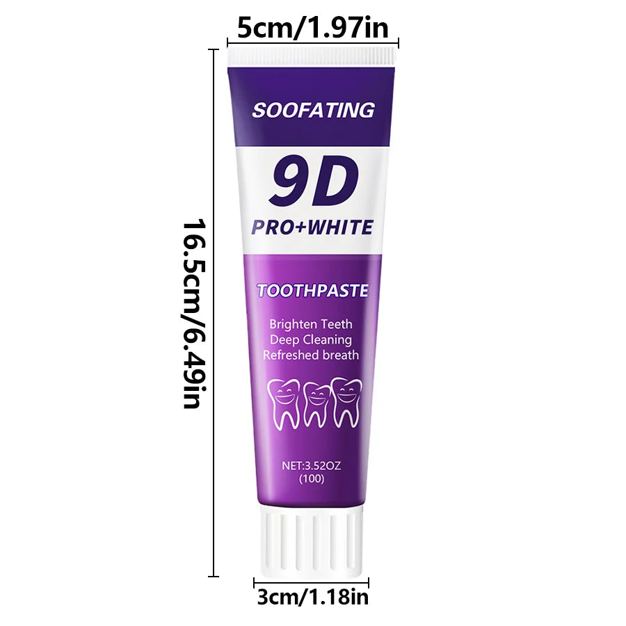 PRO+WHITE Whitening Toothpaste 8D 9D Deep Cleaning Breath Freshener Oral Care 2 X 100g