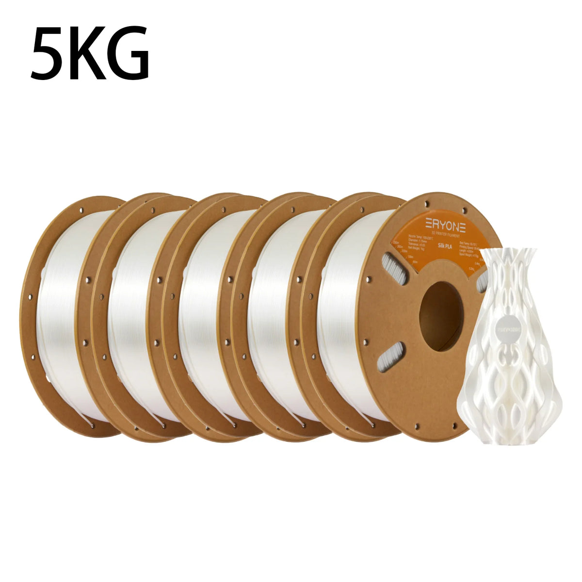 ERYONE 1KG Silk PLA 3D Printer Filament 1.75mm, Premium Silk Shiny Finish Single Color, Glossy Smooth Surface 1kg Spool