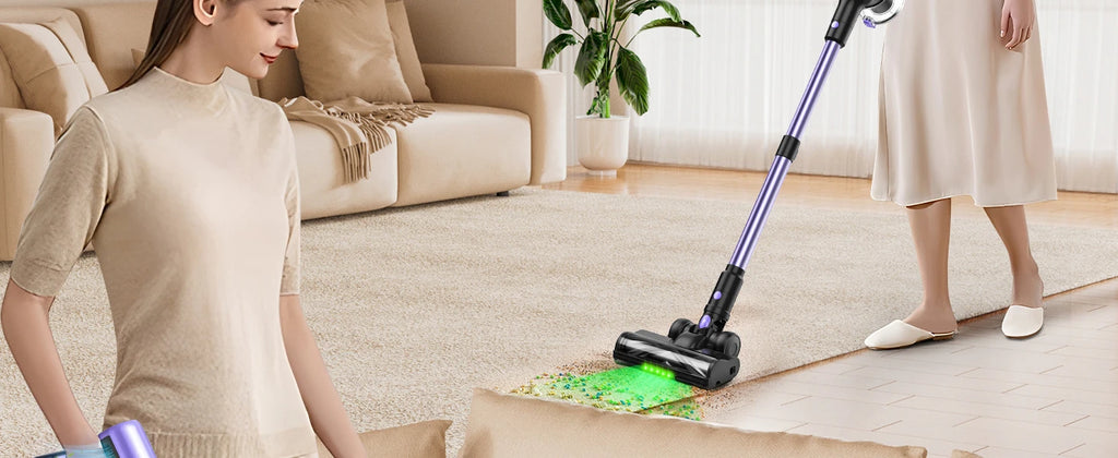 500W/55KPA Self-Standing Cordless Vacuum Cleaner,60 Mins Handheld Vacuum Cleaners,Smart LED Screen Vacuum for Rug/Fur