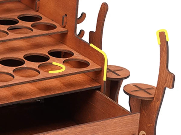 OPHIR Model Paint Organizer Wooden Paint Rack with Brush holder and Craft Tool Storage with Miniature Handle MG063UP