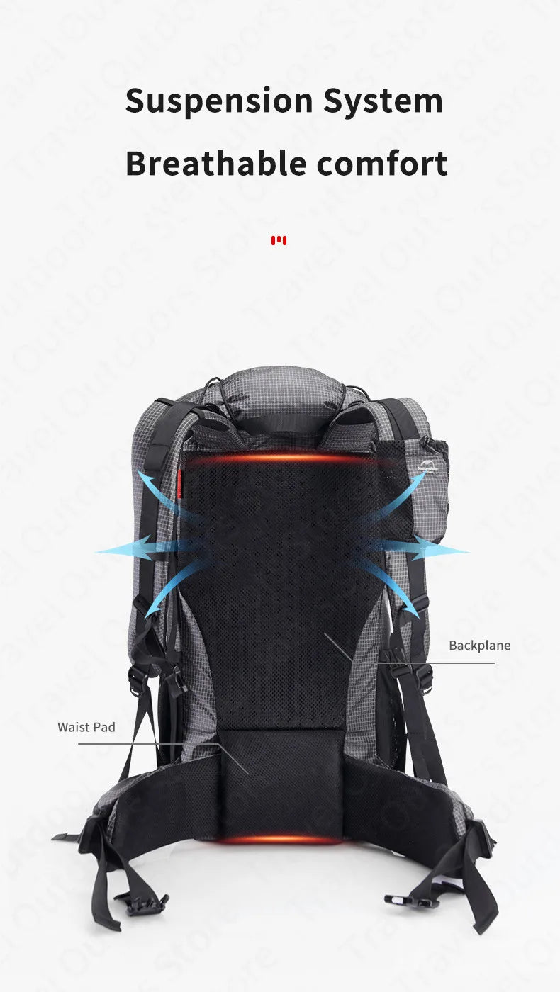 Outdoor Mountaining Backpack Waterproof High Capacity Sports Climbing Ultralight Hiking Travel Bag With Rain Cover