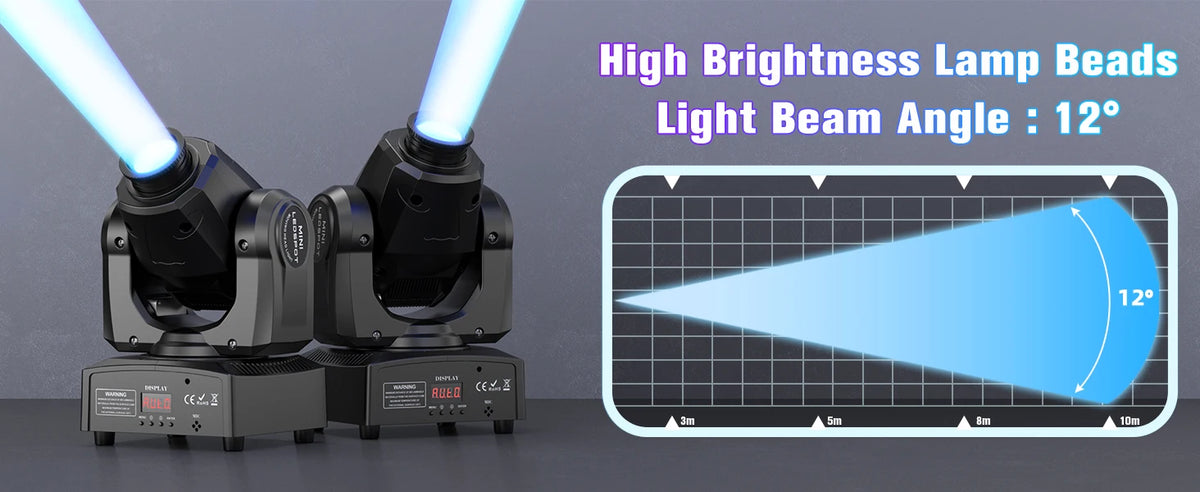 60W Gobo Moving Head Light DMX Remote Control Stage Lighting Effect Projector for DJ Disco Party Bar Club Wedding Birthday