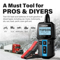TOPDON BT100 12V Digital Battery Analyzer, Automotive Load Tester, Cranking & Charging System Test, Fast & Accurate for Car, Boat, ATV, Yacht