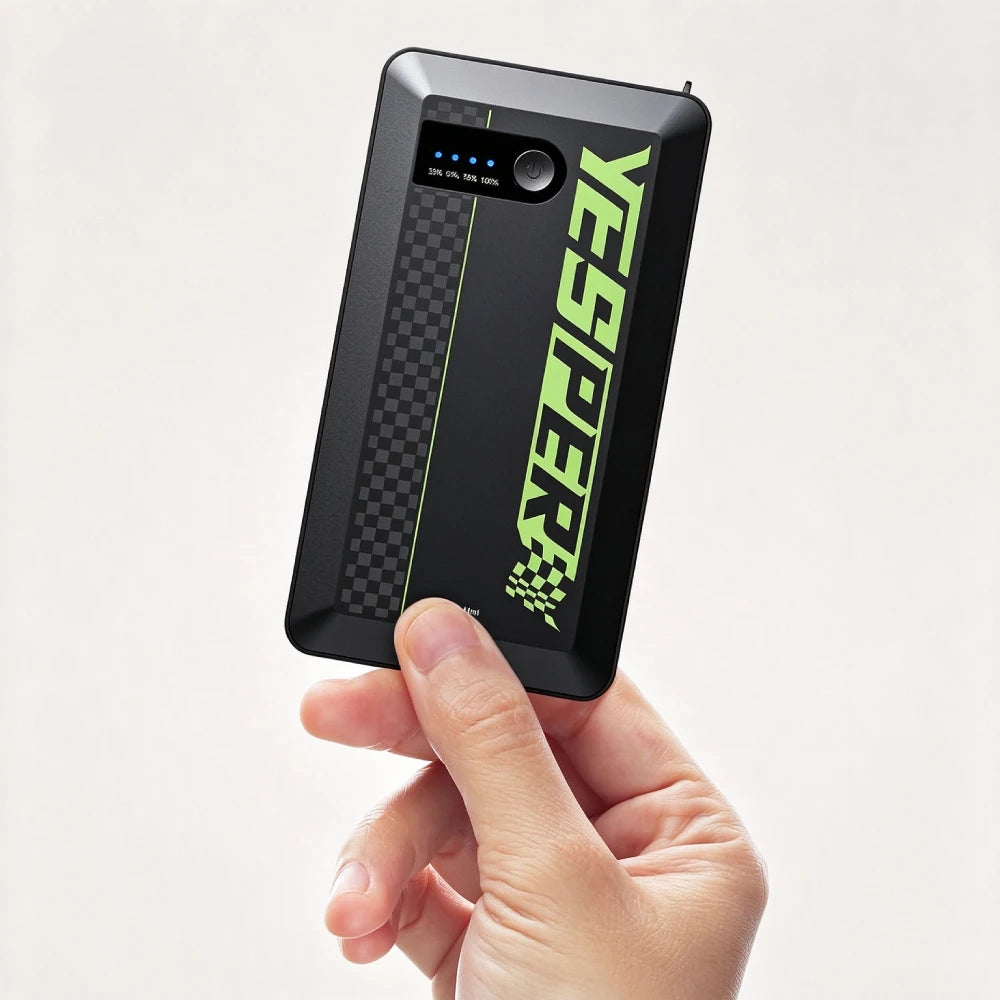 YESPER ARMOR Mini Car Jump Starter 1500A Peak 12V Car Battery Booster Power Bank USB Charger Outdoor Car Emergency Booster Pack Jump Box for Motorcycle SUV Truck 7L Gas 5.5L Diesel