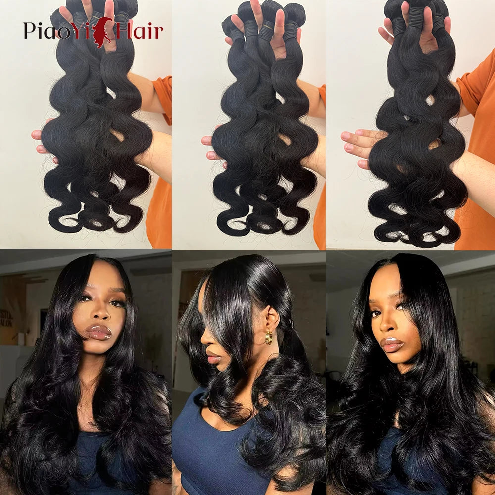 Body Wave Human Hair Bundles with Lace Frontal