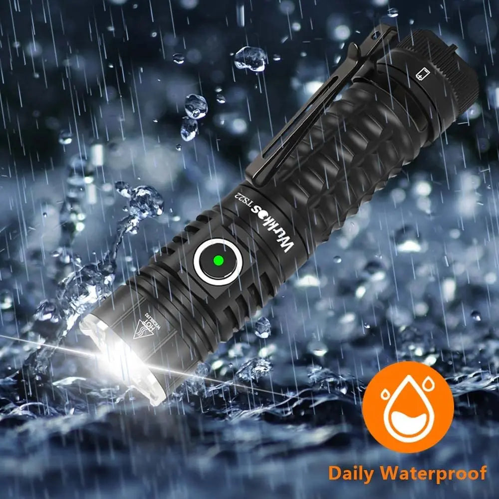 Wurkkos TS22 4500 Lumen Rechargeable Flashlight with Magnetic Tail Cap and Power Bank Function