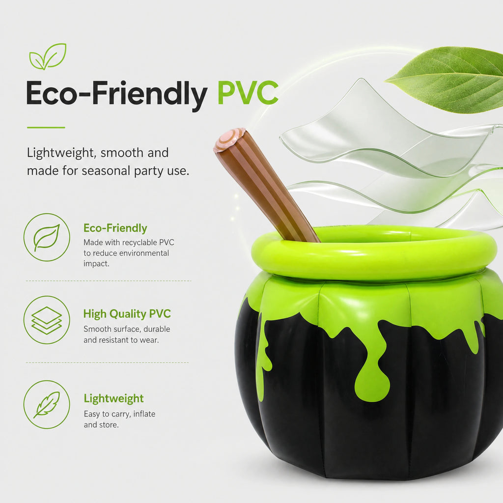 Halloween Inflatable Witch Cauldron Drink Cooler, Party Ice Bucket