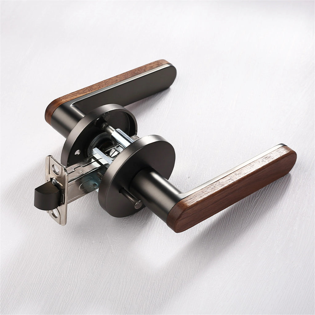 Viladepot Privacy Door Handle Keyless Reversible Door Lock Hardware Door Lever Bedroom Bathroom Left&Right Door Knob
