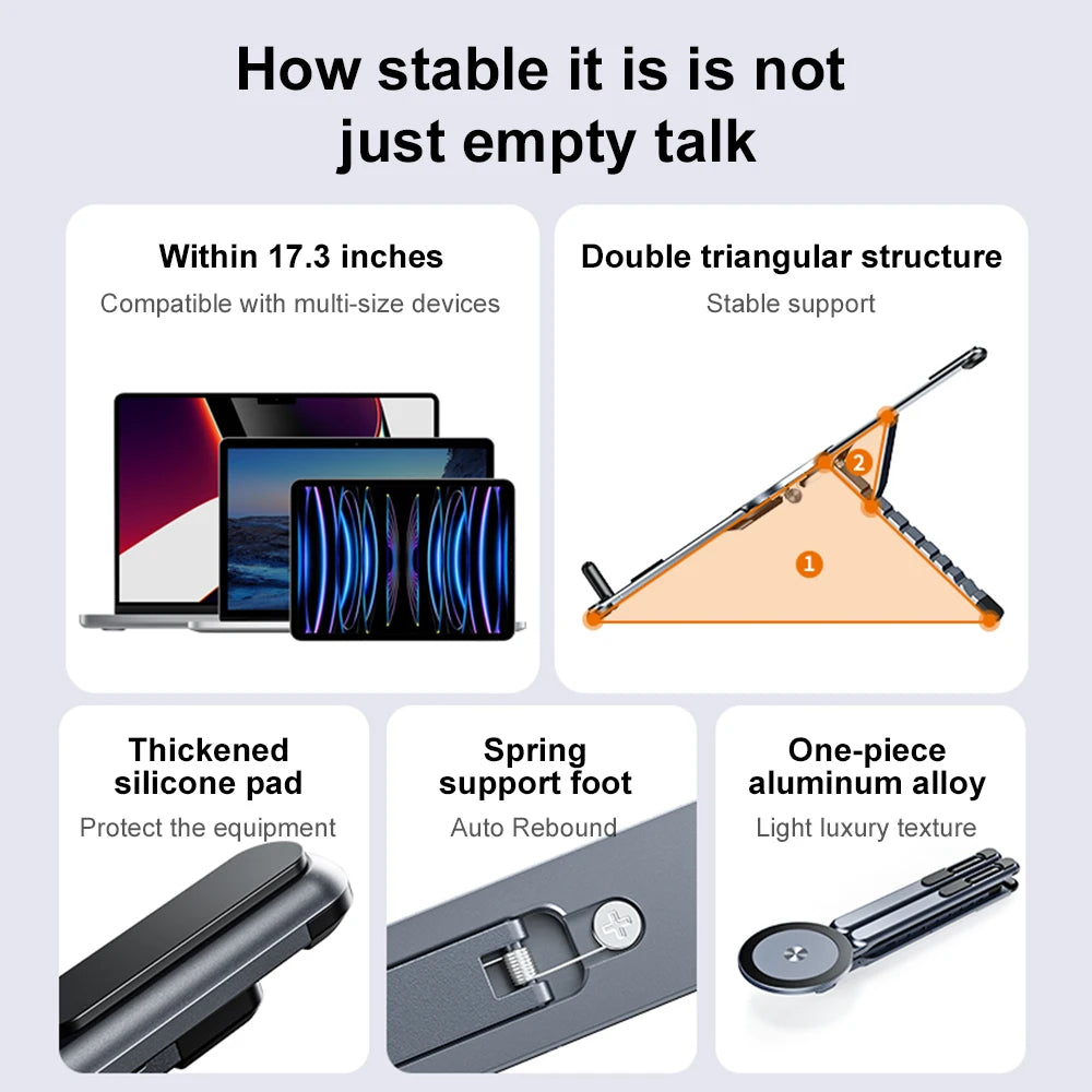 Magnetic Aluminum Laptop & Phone Stand