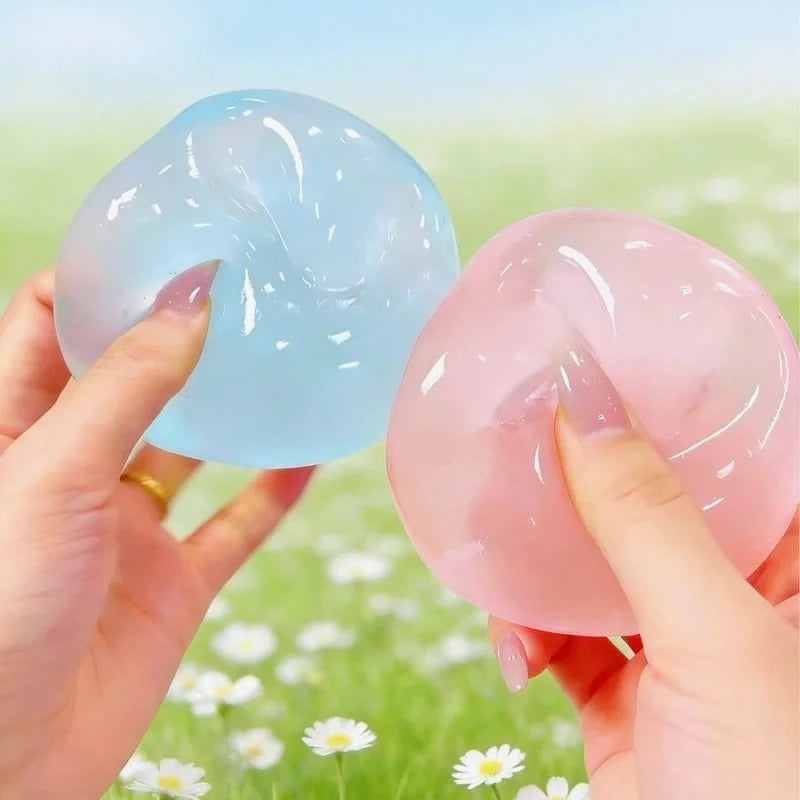 Plush Coconut Oil Squeeze Ball, Handmade 6cm Round Slow Return Malt Squishy Toy for Parties and Birthdays