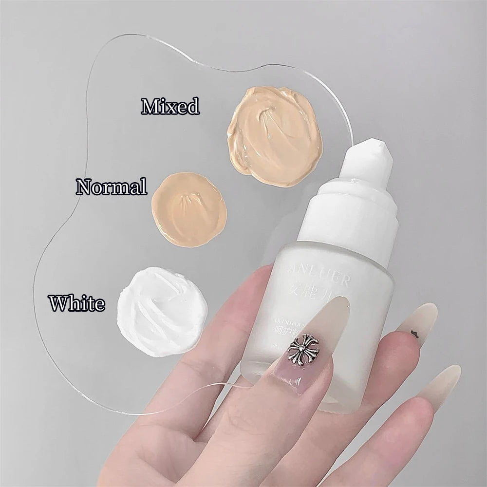 White Liquid Foundation Blending Pure Silky Creamy Matte Long-Wearing Transfer-Resistant for Stage Cosplay Halloween Makeup 30ml