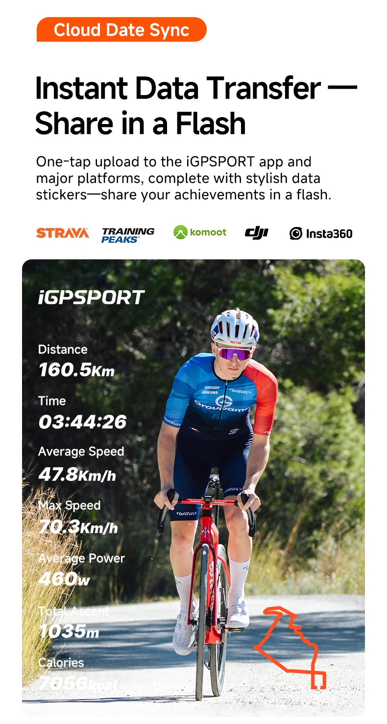 iGPSPORT BiNavi Touchscreen Bike Computer