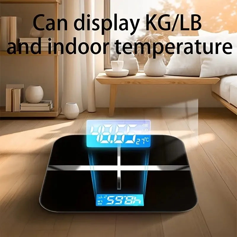 ZNLYRION Digital Bathroom Scale 180kg 396lb Electronic Body Weight Scale with LCD Display Tempered Glass Platform High Precision Sensor Household Personal Health Scale for Bathroom Gym