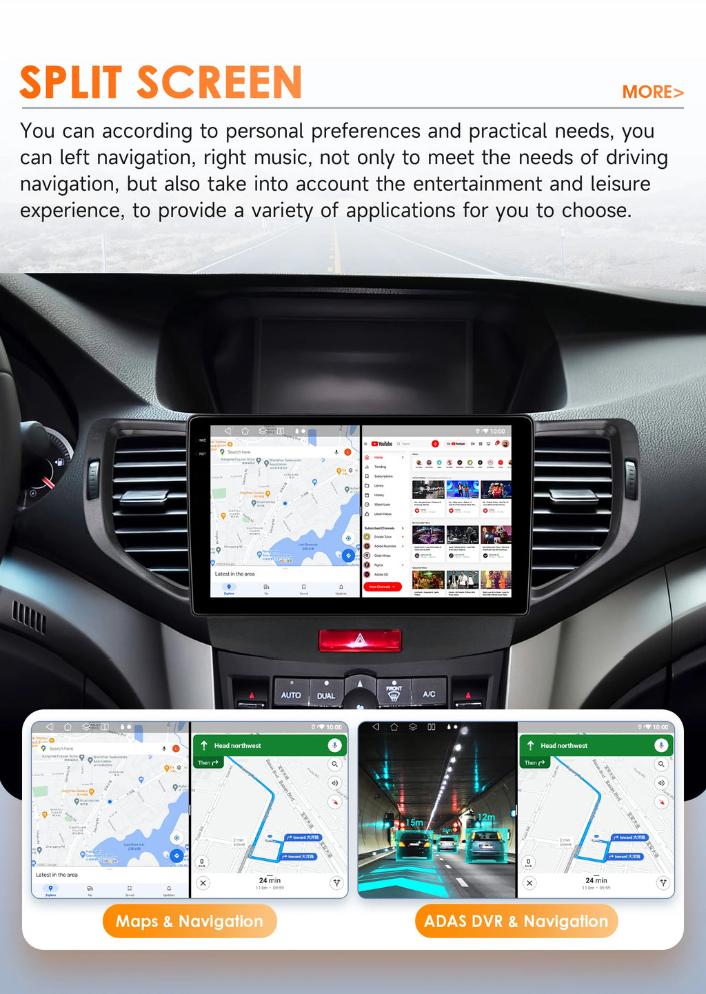 4G WIFI Carplay for Honda Accord 8 Acura TSX 2008 2009 2010 2011 2012 Car radio Android 12 Multimedia Video player 6115 Stereo