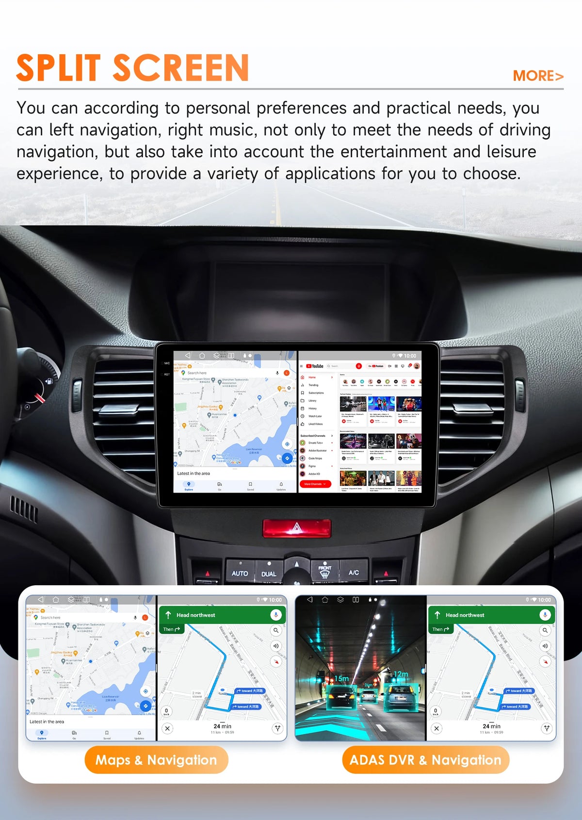 4G WIFI Carplay for Honda Accord 8 Acura TSX 2008 2009 2010 2011 2012 Car radio Android 12 Multimedia Video player 6115 Stereo