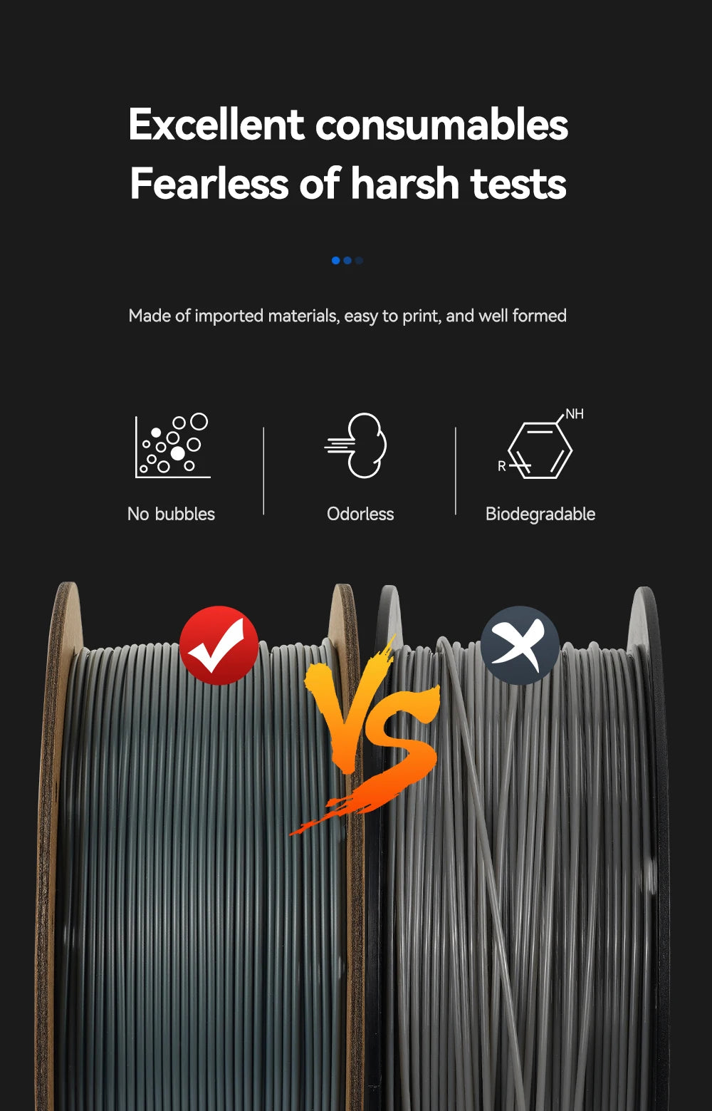 KINGROON PLA 3D Printer Filament 1.75mm, Multi-Roll Pack, Bubble-Free for FDM Printers