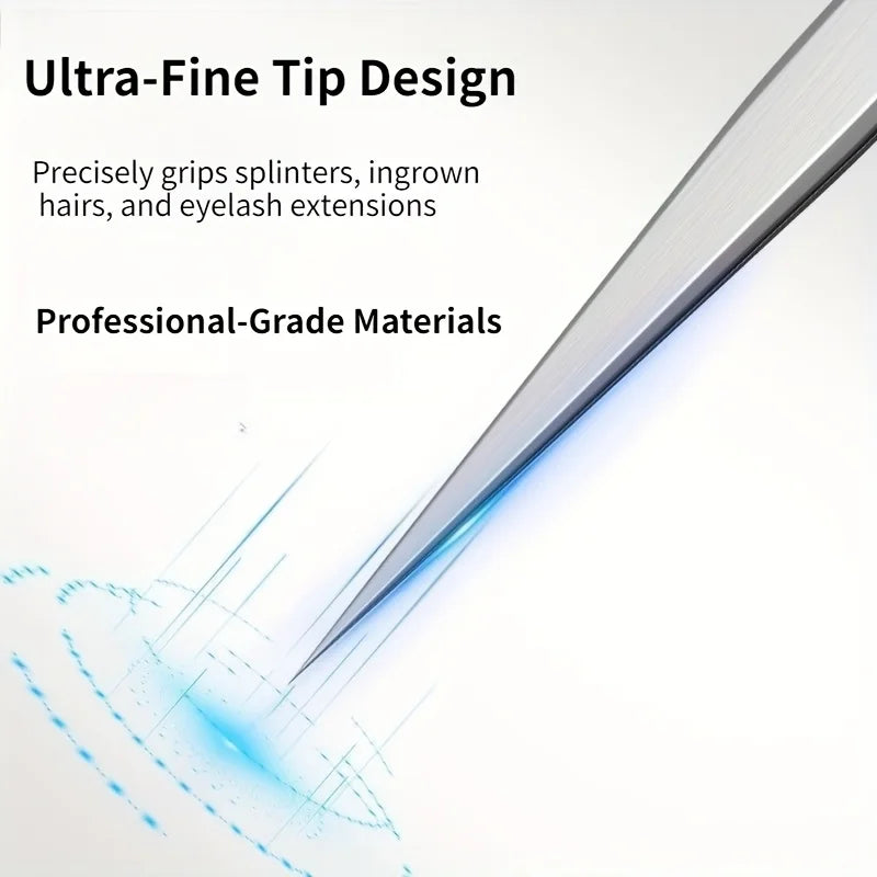 Stainless Steel Precision Pointed Tweezers for Eyebrows, Hair Removal and Blackhead Extraction