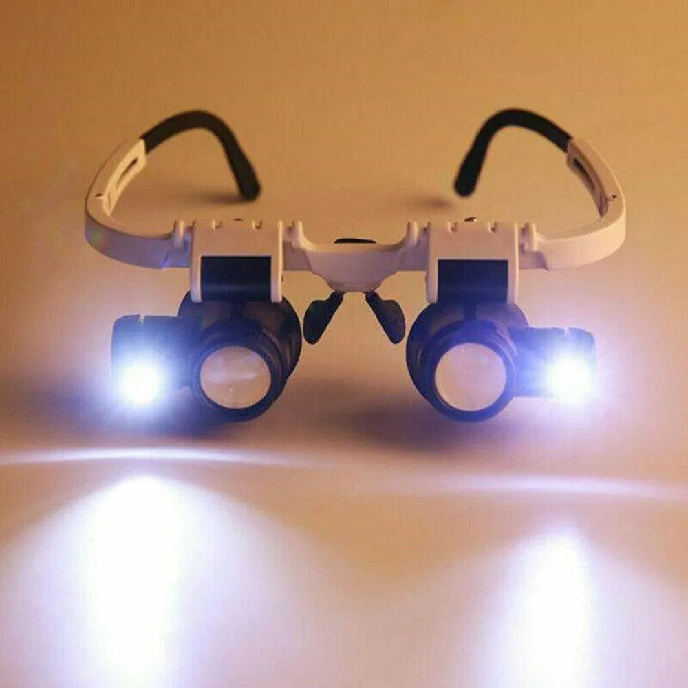 LED Head Magnifier Glasses, 8X–23X
