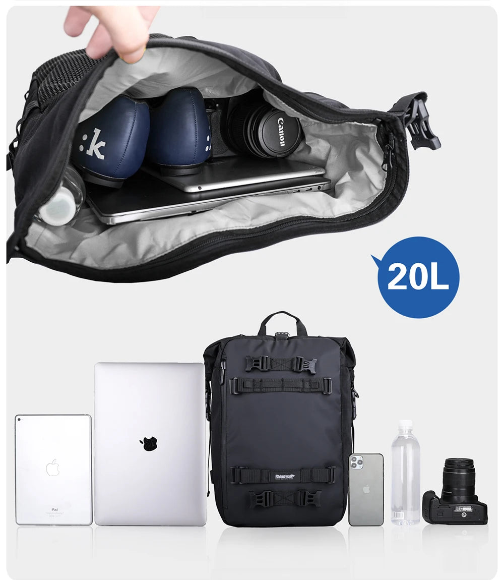 Rhinowalk Motorcycle Rear Seat Bag 10L 20L 30L Waterproof Luggage Pack Motocross Multi-Function Bumper Modification Bale