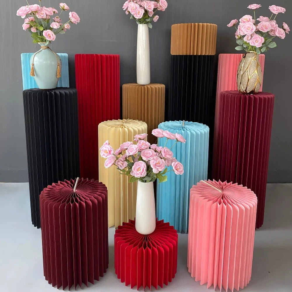 Cylindrical Paper Folding Wedding Flower Road Ornament ShopWindow Origami Decoration Cake Stand Dessert Table DIY Party Supplies